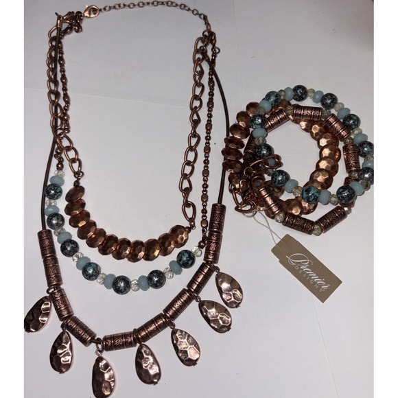Premier Designs Jewelry Prestley multistrand‎ necklace & Matching Bracelets - Picture 1 of 3